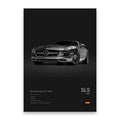 Silver Mercedes-Benz SLS AMG sports car canvas wall art print with sleek design for modern cars canvas wall decor