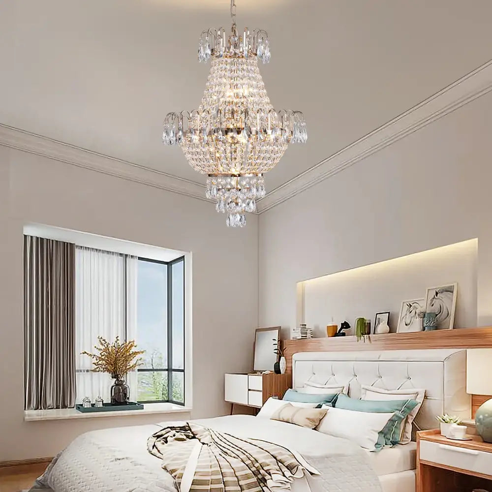DecorBites™ Luxury Crystal Chandelier Copper Color 7-Light Fixture