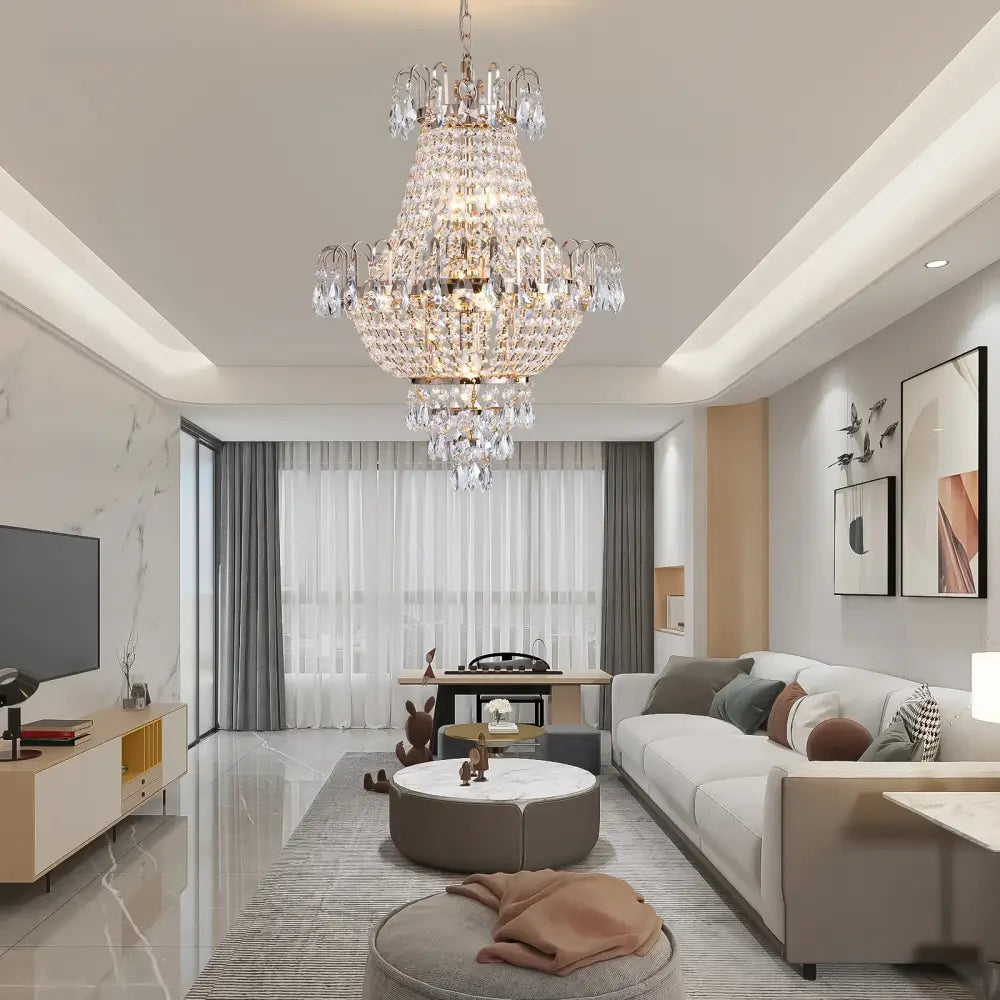DecorBites™ Luxury Crystal Chandelier Copper Color 7-Light Fixture