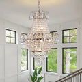 DecorBites™ luxury retro crystal chandelier with a copper color polished brass frame and cascading clear crystals