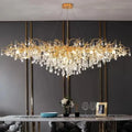 Decorbites luxury crystal chandelier with gold-toned intricate branches and cascading crystal droplets for home decor