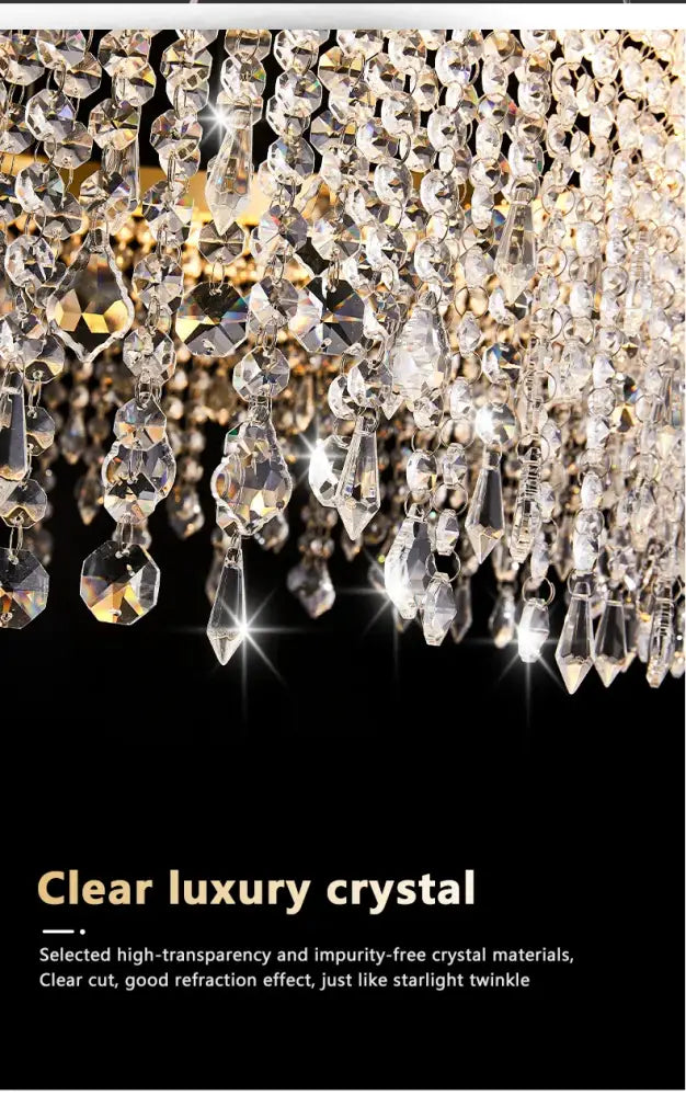 DecorBites™ Luxury Crystal Chandelier Pendant Light Fixture