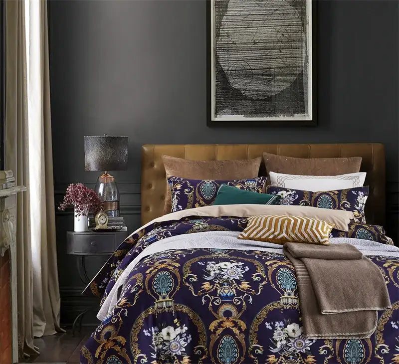 DecorBites™ Luxury Egyptian Cotton Bedding Set - Flamingo & Leaf