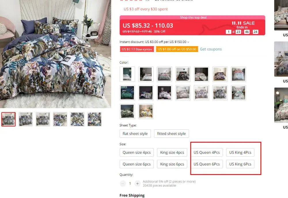 DecorBites™ Luxury Egyptian Cotton Bedding Set - Flamingo Leaf Pattern