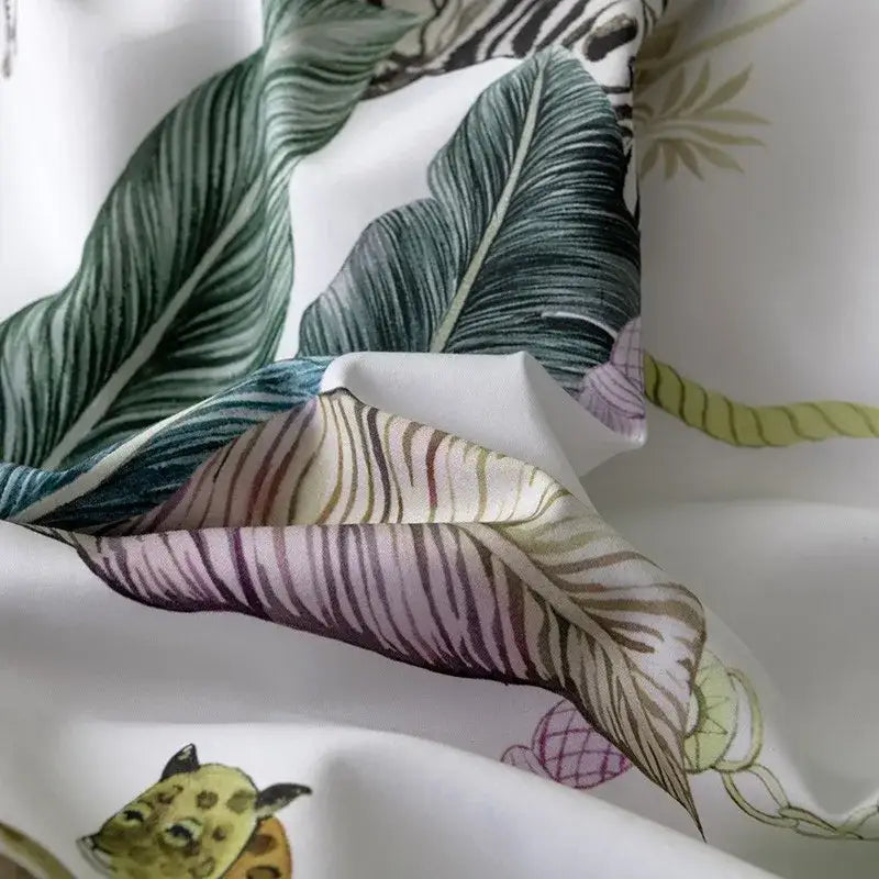 DecorBites™ Luxury Egyptian Cotton Bedding Set - Flamingo Leaf Pattern