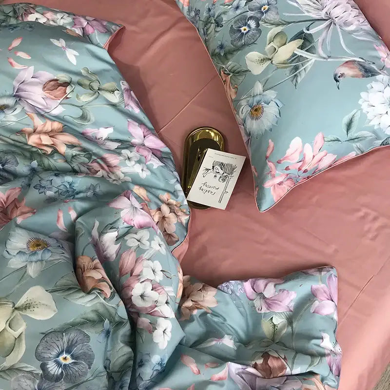 DecorBites™ Luxury Egyptian Cotton Bedding Set - Flamingo Leaf Pattern