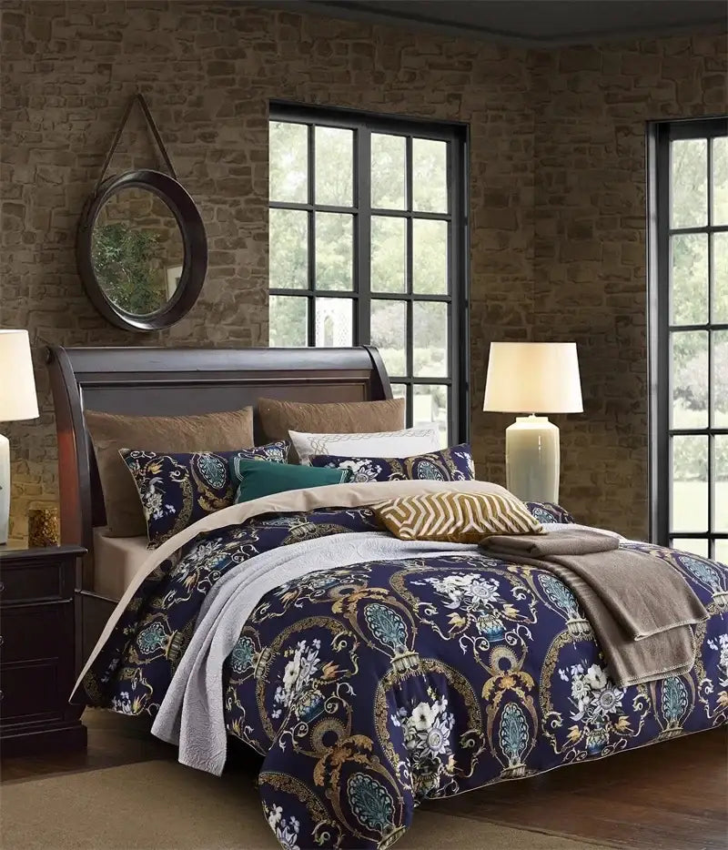 DecorBites™ Luxury Egyptian Cotton Bedding Set - Flamingo Leaf Pattern