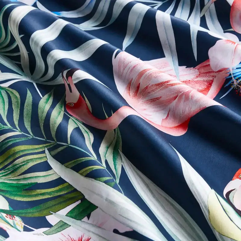 DecorBites™ Luxury Egyptian Cotton Bedding Set - Flamingo Leaf Pattern