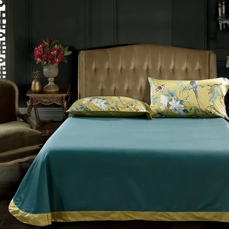 DecorBites™ Luxury Egyptian Cotton Bedding Set - Flamingo Leaf Pattern