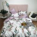 DecorBites™ Luxury Egyptian Cotton Bedding Set - Flamingo Leaf