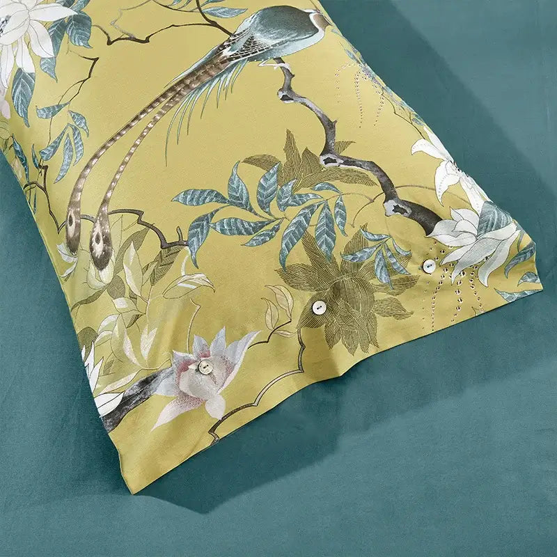 DecorBites™ Luxury Egyptian Cotton Bedding Set - Flamingo Leaf Theme