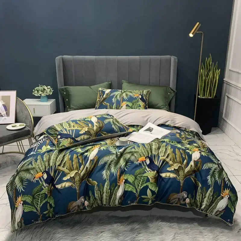 DecorBites™ Luxury Egyptian Cotton Bedding Set with Flamingo Design