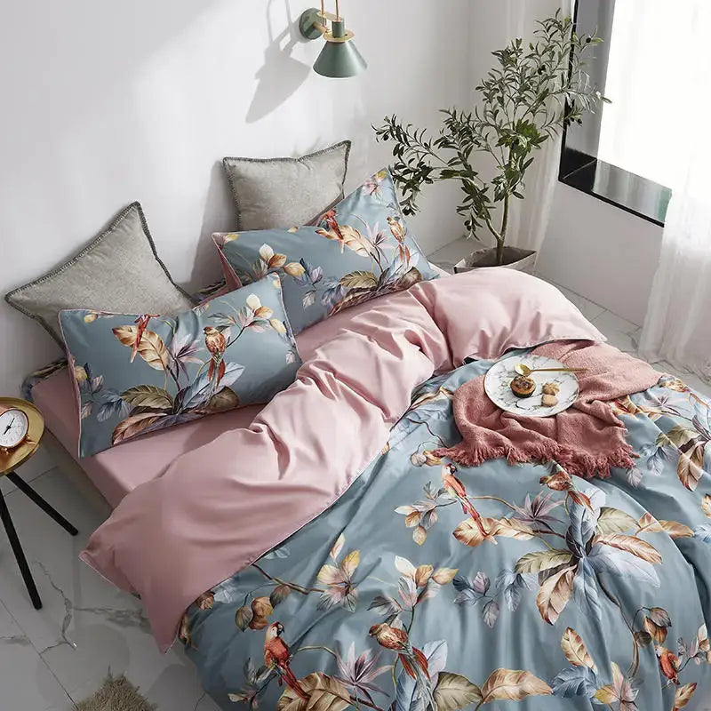 DecorBites™ Luxury Egyptian Cotton Bedding Set with Flamingo Design