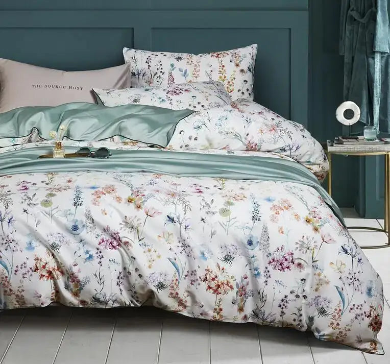 DecorBites™ Luxury Egyptian Cotton Bedding Set with Flamingo Leaf Pattern