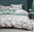 Decorbites™ luxury egyptian cotton duvet cover and pillowcases set with soft pastel floral flamingo print