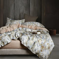 Decorbites™ luxury egyptian cotton duvet cover and pieces pillowcases 48*74cm with gold gray paisley pattern on white background