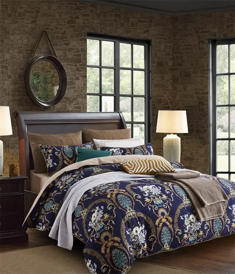 DecorBites™ Luxury Flamingo Leaf Bedding Set | Cotton | Queen & King Size