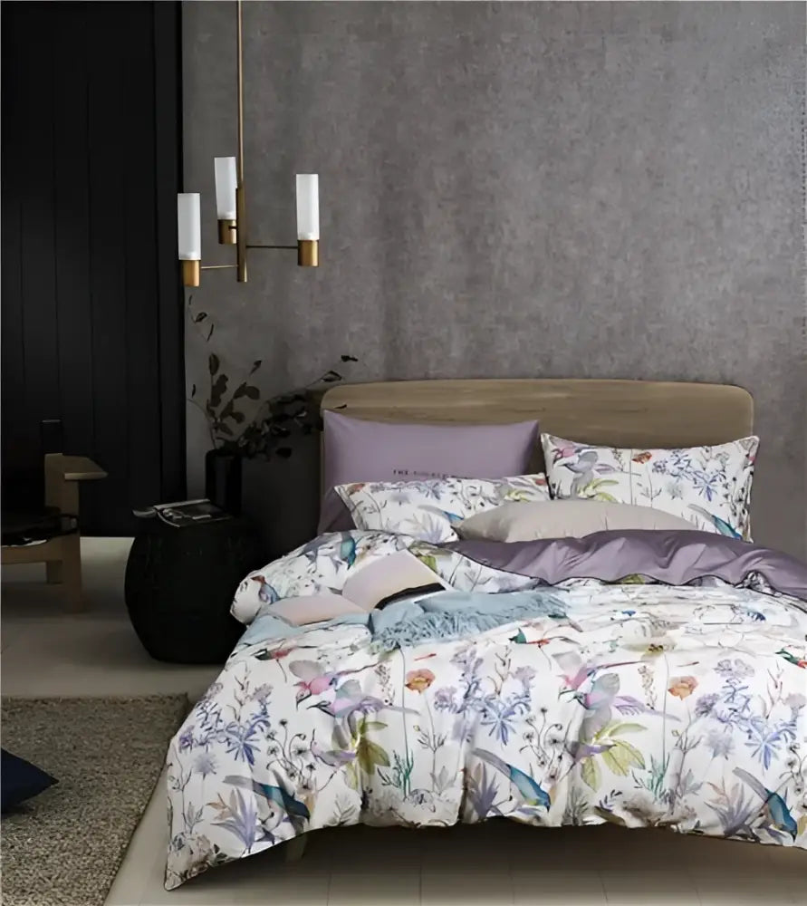 DecorBites™ Luxury Flamingo Leaf Bedding Set - Queen or King Size