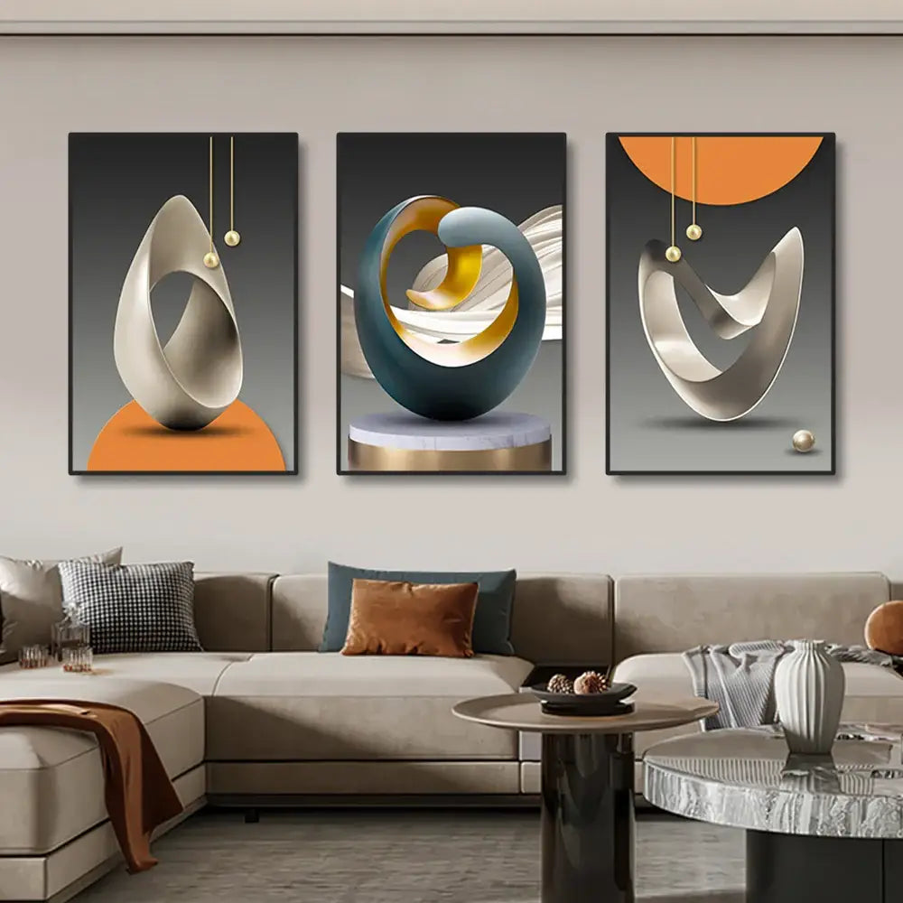 DecorBites™ Luxury Geometric Canvas Prints Set