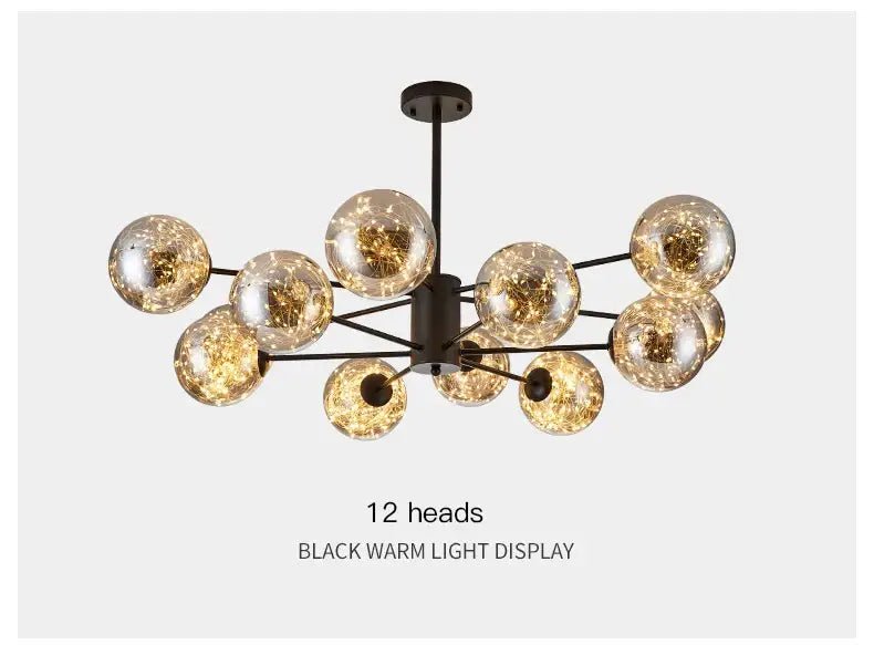 DecorBites™ Luxury Glass Ball Nordic Chandeliers - Dimmable