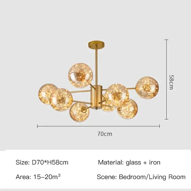 DecorBites™ Luxury Glass Ball Nordic Chandeliers - Dimmable