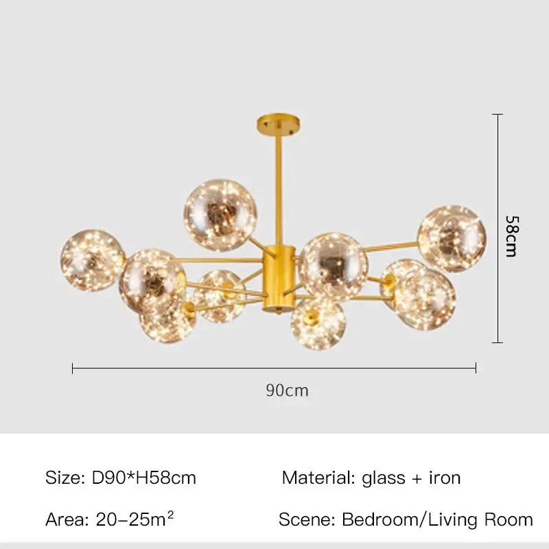 DecorBites™ Luxury Glass Ball Nordic Chandeliers - Dimmable