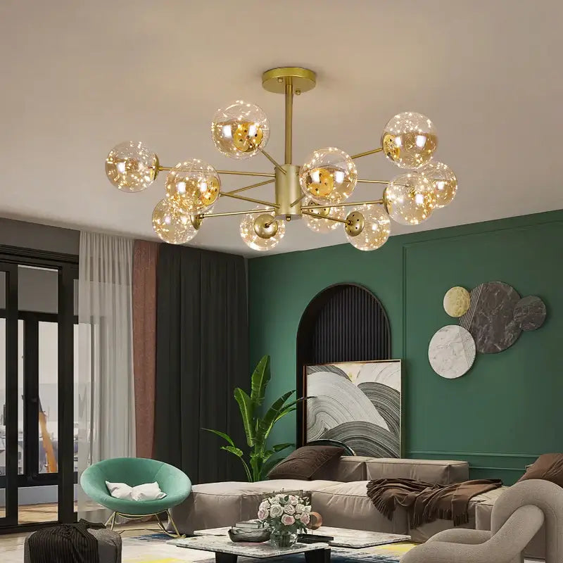 DecorBites™ Luxury Glass Ball Nordic Chandeliers - Dimmable
