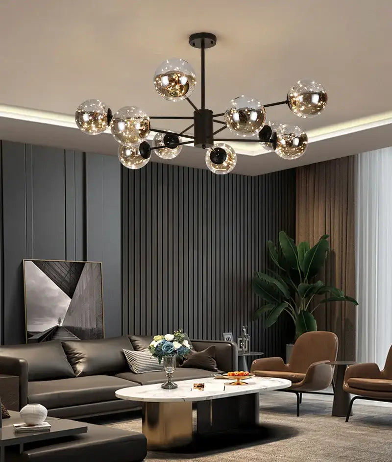 DecorBites™ Luxury Glass Ball Nordic Chandeliers - Dimmable
