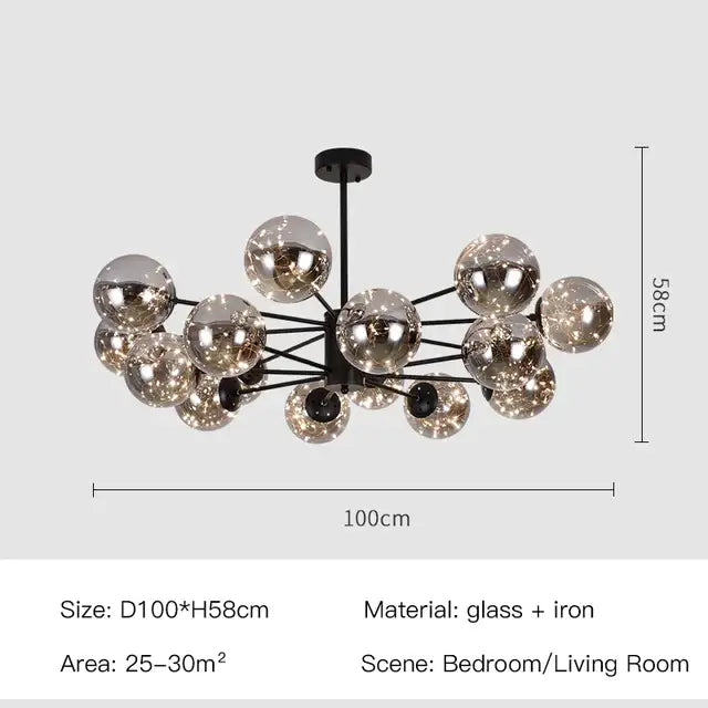 DecorBites™ Luxury Glass Ball Nordic Chandeliers - Dimmable