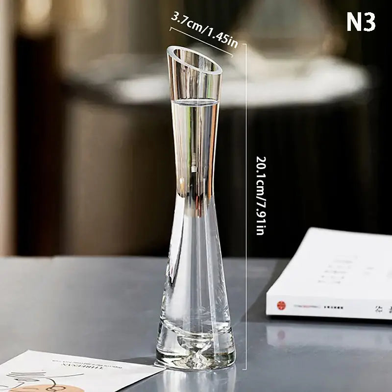 DecorBites™ Luxury Glass Flower Vase for Home Decor
