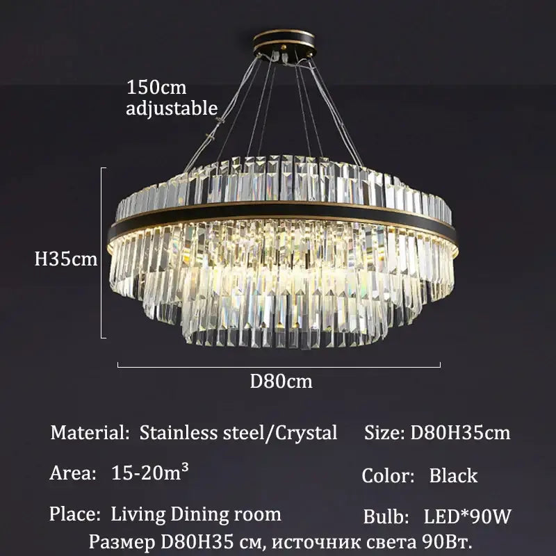 DecorBites™ Luxury LED Crystal Chandelier for Home Decor