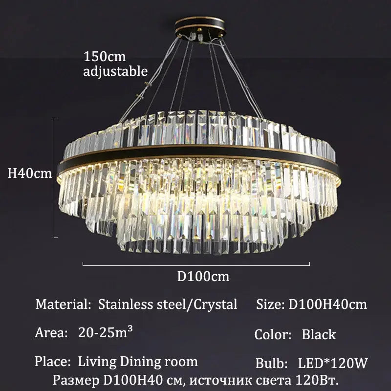 DecorBites™ Luxury LED Crystal Chandelier for Home Decor