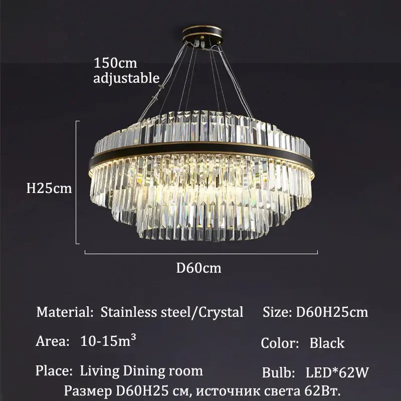 DecorBites™ Luxury LED Crystal Chandelier for Home Decor