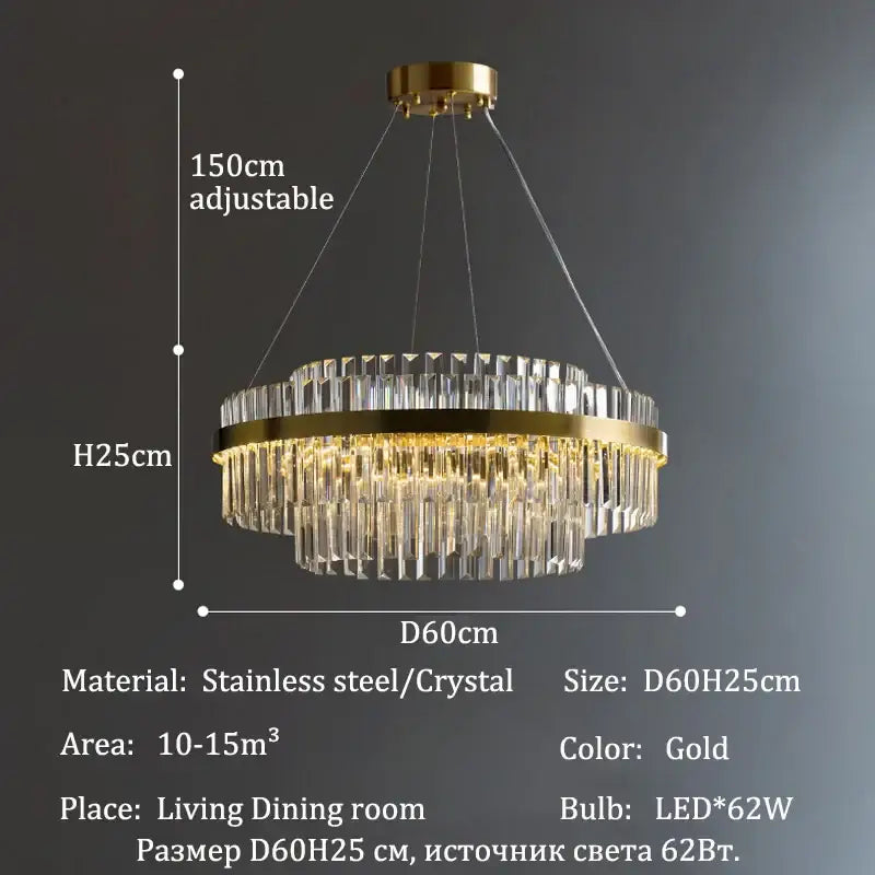 DecorBites™ Luxury LED Crystal Chandelier for Home Decor