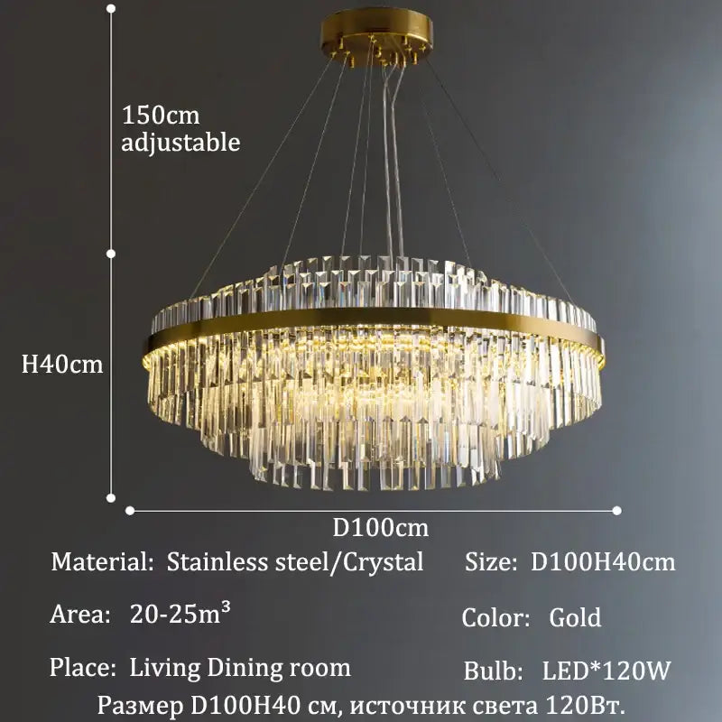 DecorBites™ Luxury LED Crystal Chandelier for Home Decor