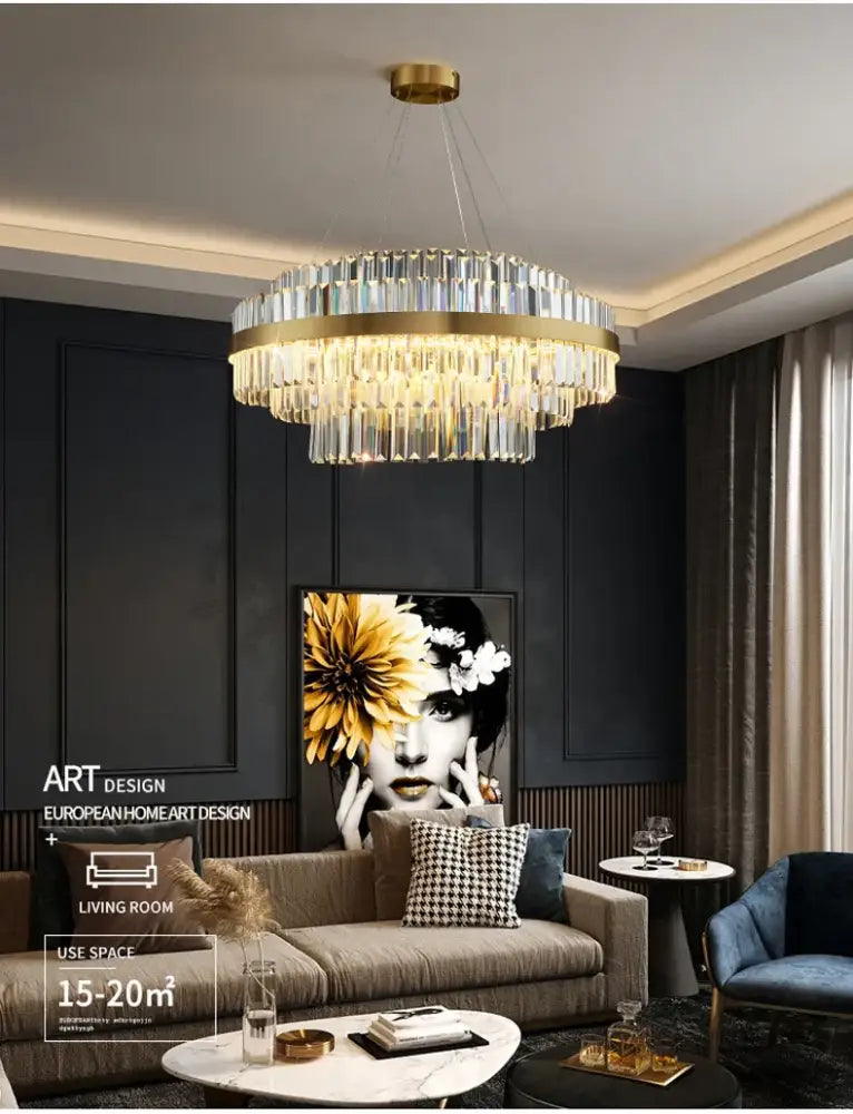 DecorBites™ Luxury LED Crystal Chandelier for Home Decor