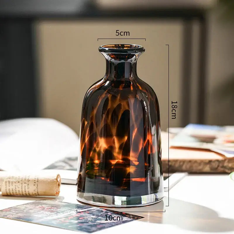 DecorBites™ Luxury Leopard Glass Vase for Home Decor