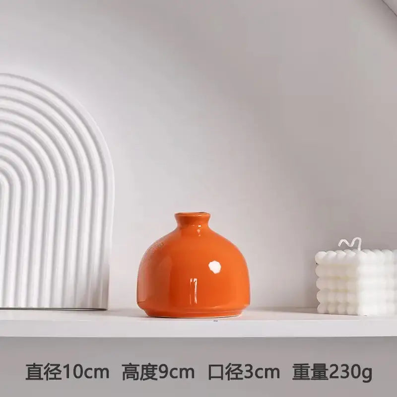 DecorBites™ Luxury Modern Ceramic Flower Vase Orange