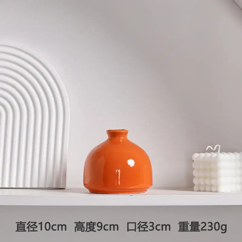 DecorBites™ Luxury Modern Ceramic Flower Vase Orange