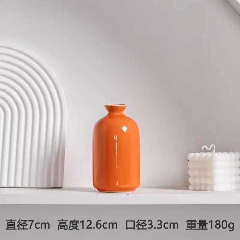DecorBites™ Luxury Modern Ceramic Flower Vase Orange