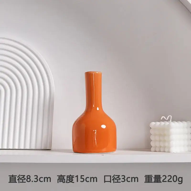 DecorBites™ Luxury Modern Ceramic Flower Vase Orange