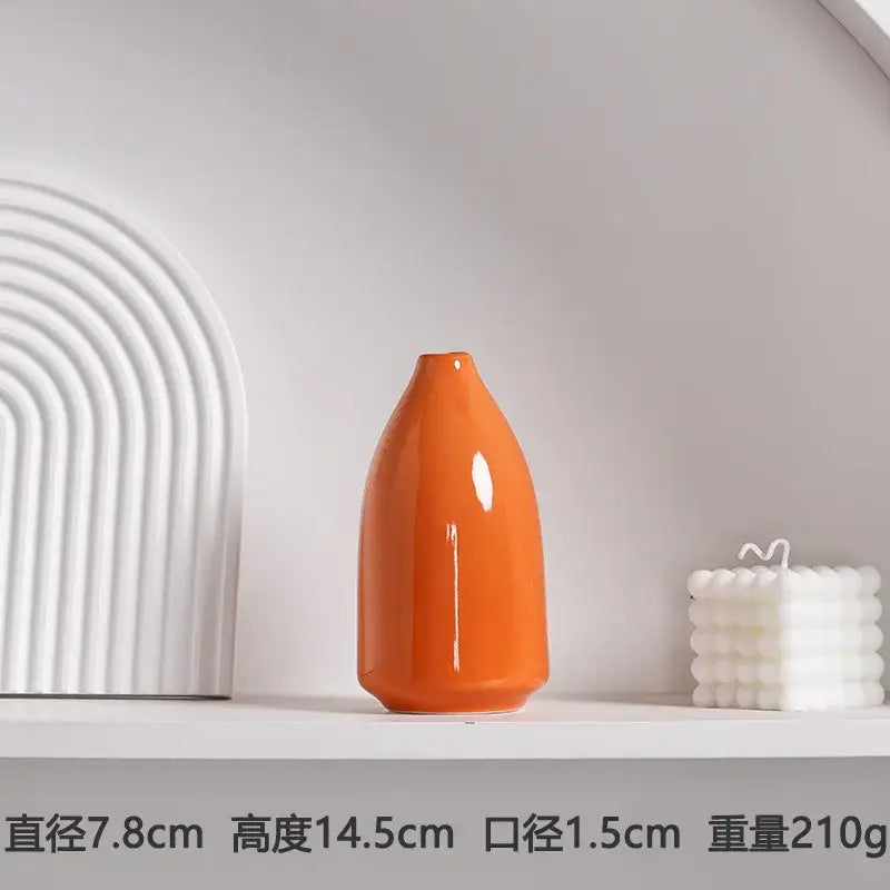 DecorBites™ Luxury Modern Ceramic Flower Vase Orange