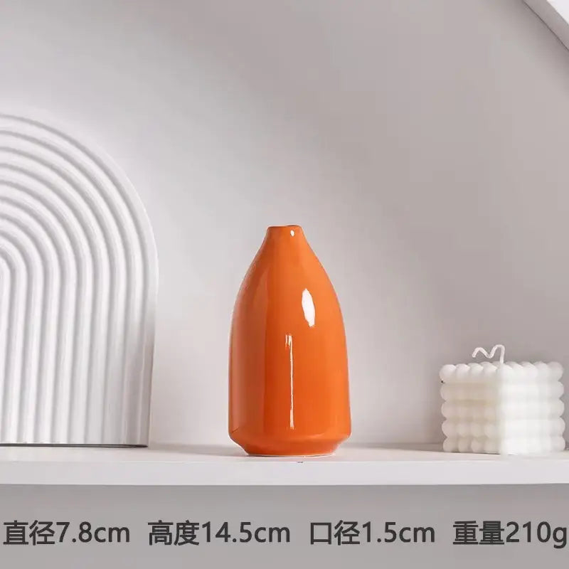 DecorBites™ Luxury Modern Ceramic Flower Vase Orange