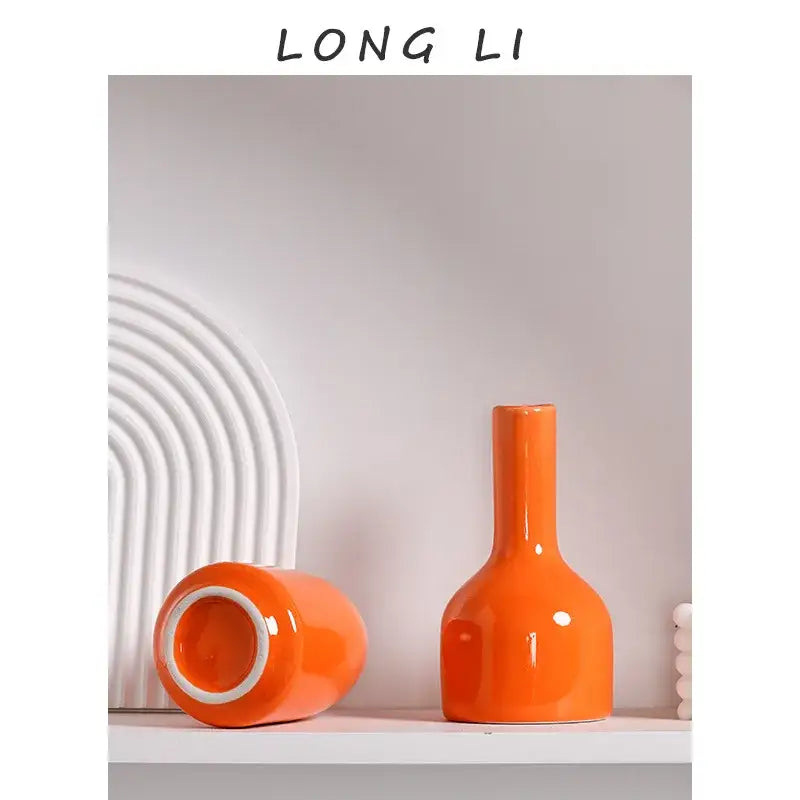 DecorBites™ Luxury Modern Ceramic Flower Vase Orange