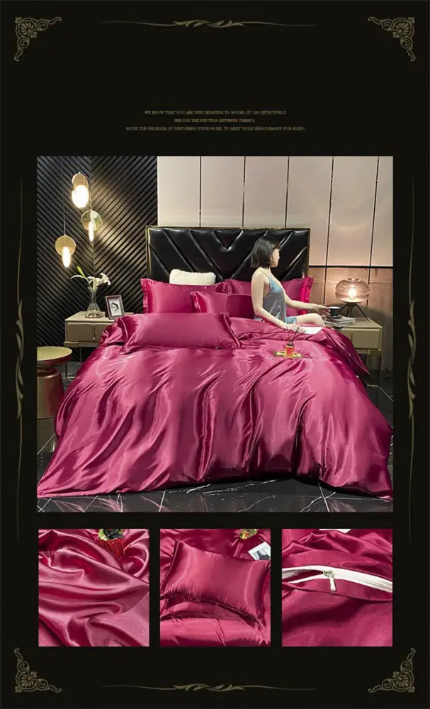 DecorBites™ Luxury Mulberry Silk Queen Bedding Set