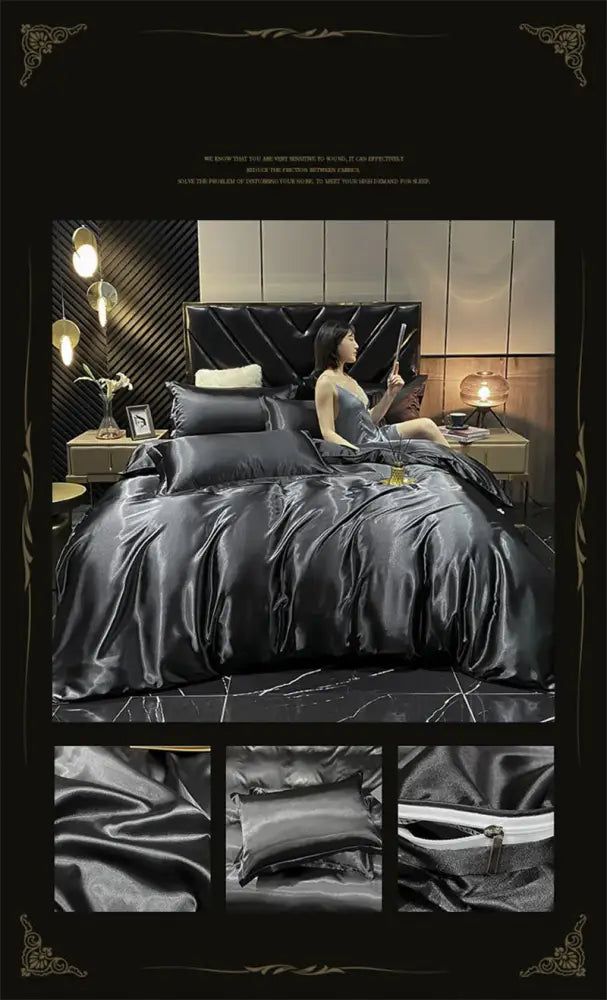 DecorBites™ Luxury Natural Mulberry Silk Bedding Set