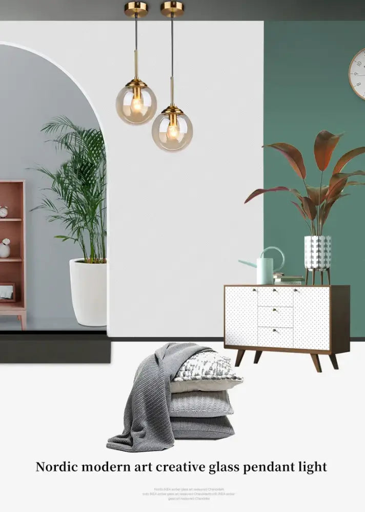 DecorBites™ Luxury Nordic LED Chandelier with Glass Shades