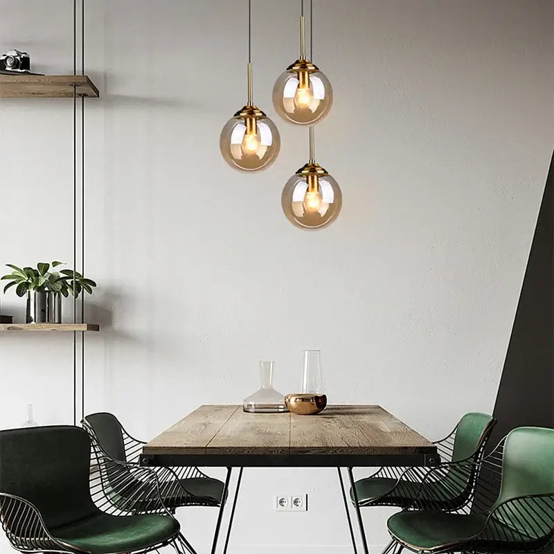 DecorBites™ Luxury Nordic LED Chandelier with Glass Shades