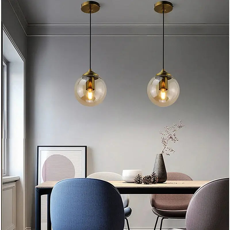 DecorBites™ Luxury Nordic LED Chandelier with Glass Shades