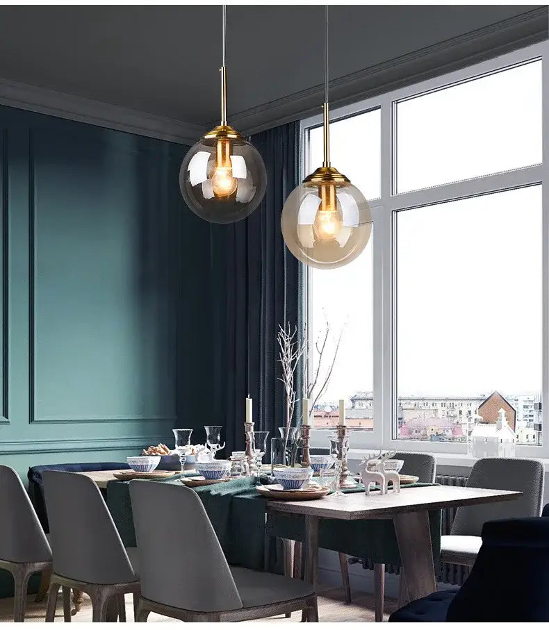 DecorBites™ Luxury Nordic LED Chandelier with Glass Shades